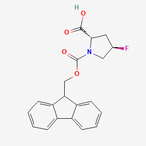 Chemical structure of Fmoc-trans-4-fluoro-Pro-OH