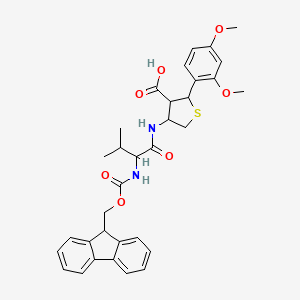 Chemical structure of Fmoc-Val-Cys(Psi(Dmp,H)pro)-OH