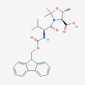 Chemical structure of Fmoc-Val-Thr(Psi(Me,Me)pro)-OH