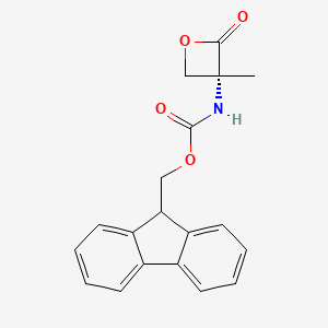 Chemical structure of Fmoc-α-Me-D-Ser-lactone