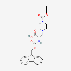 Chemical structure of Fmoc-β-(1-piperazinyl)-Ala(Boc)-OH