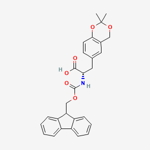 Chemical structure of Fmoc-β-(2,2-dimethyl-4H-benzo[1,3]dioxin-6-yl)-Ala-OH