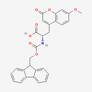 Chemical structure of Fmoc-β-(7-methoxy-coumarin-4-yl)-Ala-OH
