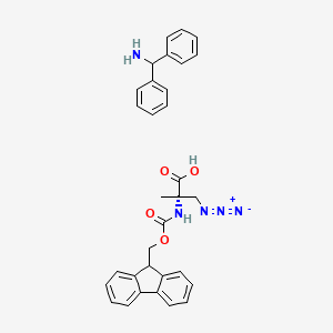 Chemical structure of Fmoc-β-azido-Aib-OH · BHA