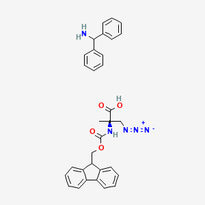 Chemical structure of Fmoc-β-azido-D-Aib-OH · BHA