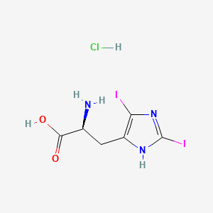 Chemical structure of H-2,5-Diiodo-His-OH · HCl