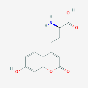 Chemical structure of H-4-(7-Hydroxycoumarin-4-yl)-Abu-OH