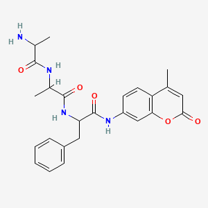 Chemical structure of H-Ala-Ala-Phe-AMC (free base)