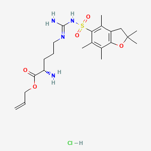 Chemical structure of H-Arg(pbf)-oall hcl