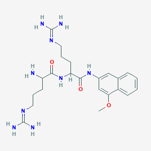 Chemical structure of H-Arg-Arg-4MβNA · 3 HCl