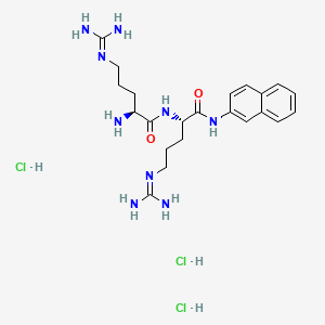 Chemical structure of H-Arg-Arg-βNA · 3 HCl