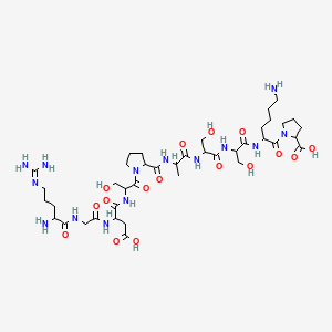 Chemical structure of H-Arg-Gly-Asp-Ser-Pro-Ala-Ser-Ser-Lys-Pro-OH