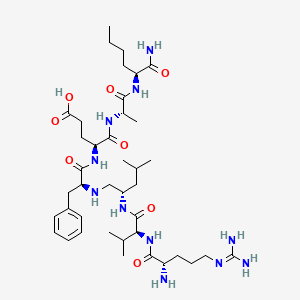 Chemical structure of H-Arg-Val-Leu-psi(CH₂NH)Phe-Glu-Ala-Nle-NH₂