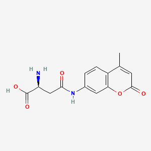Chemical structure of H-Asp(AMC)-OH