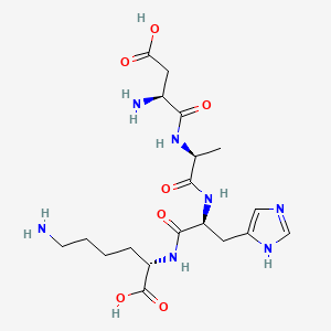 Chemical structure of H-Asp-Ala-His-Lys-OH