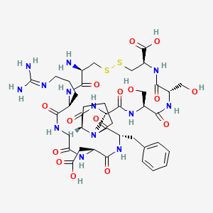 Chemical structure of H-Cys-Arg-Gly-Asp-Phe-Pro-Ala-Ser-Ser-Cys-OH