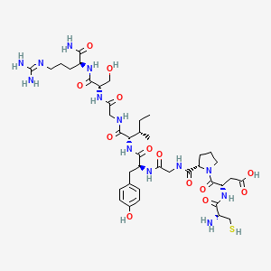 Chemical structure of H-Cys-Asp-Pro-Gly-Tyr-Ile-Gly-Ser-Arg-NH₂