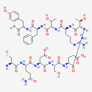 Chemical structure of H-Cys-Gln-Asp-Ser-Glu-Thr-Arg-Thr-Phe-Tyr-OH