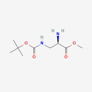 Chemical structure of H-D-Dap(Boc)-OMe · HCl