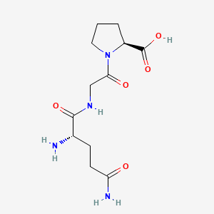 Chemical structure of H-Gln-Gly-Pro-OH · TFA