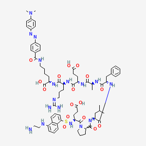 Chemical structure of H-Glu(EDANS)-Pro-Leu-Phe-Ala-Glu-Arg-Lys(DABCYL)-OH