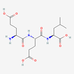 Chemical structure of H-Glu-Glu-Leu-OH
