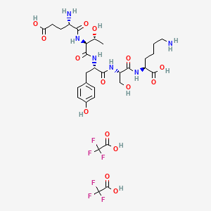 Chemical structure of H-Glu-Thr-Tyr-Ser-Lys-OH · 2 TFA