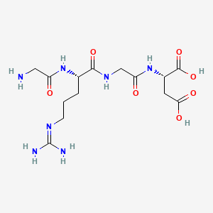 Chemical structure of H-Gly-Arg-Gly-Asp-OH
