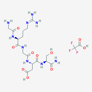 Chemical structure of H-Gly-Arg-Gly-Asp-Ser-NH₂