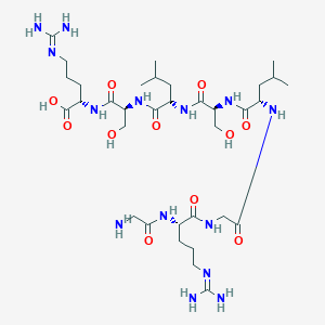 Chemical structure of H-Gly-Arg-Gly-Leu-Ser-Leu-Ser-Arg-OH