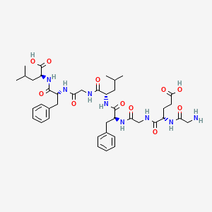 Chemical structure of H-Gly-Glu-Gly-Phe-Leu-Gly-D-Phe-Leu-OH