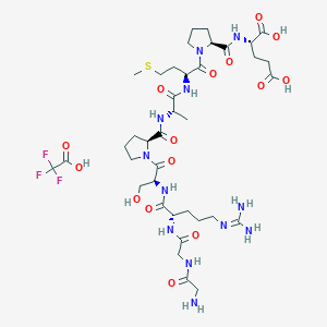 Chemical structure of H-Gly-Gly-Arg-Ser-Pro-Ala-Met-Pro-Glu-OH