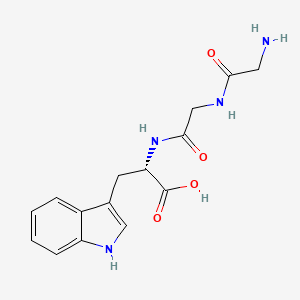 Chemical structure of H-Gly-Gly-Trp-OH