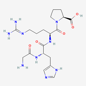 Chemical structure of H-Gly-His-Arg-Pro-OH