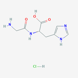 Chemical structure of H-Gly-His-OH · HCl