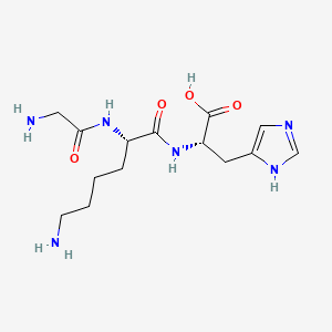 Chemical structure of H-Gly-Lys-His-OH