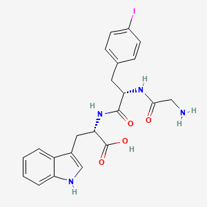 Chemical structure of H-Gly-p-iodo-Phe-Trp-OH