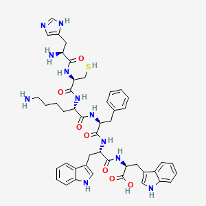 Chemical structure of H-His-Cys-Lys-Phe-Trp-Trp-OH