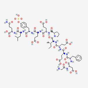 Chemical structure of Hirudin (54-65) (sulfated)