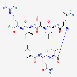 Chemical structure of H-Leu-Gln-Val-Gln-Leu-Ser-Ile-Arg-OH