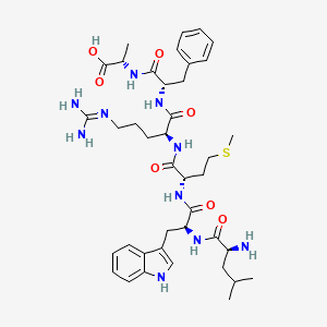 Chemical structure of H-Leu-Trp-Met-Arg-Phe-Ala-OH