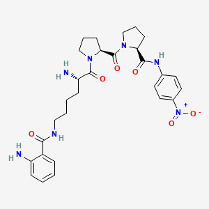 Chemical structure of H-Lys(Abz)-Pro-Pro-pNA