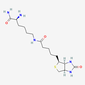 Chemical structure of H-Lys(biotinyl)-NH₂
