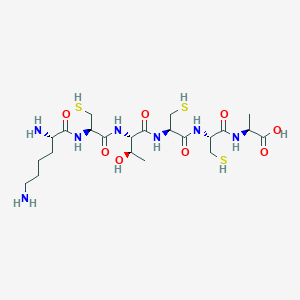 Chemical structure of H-Lys-Cys-Thr-Cys-Cys-Ala-OH
