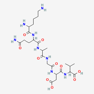 Chemical structure of H-Lys-Gln-Ala-Gly-Asp-Val-OH