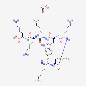 Chemical structure of H-Lys-Lys-Lys-Trp-Lys-Lys-Lys-OH
