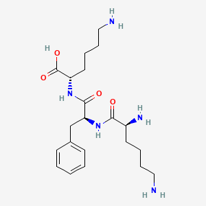 Chemical structure of H-Lys-Phe-Lys-OH