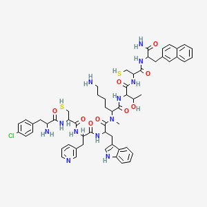 Chemical structure of H-p-Chloro-Phe-D-Cys-β-(3-pyridyl)-Ala-D-Trp-N-Me-Lys-Thr-Cys-2-Nal-NH₂
