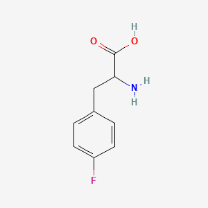 Chemical structure of H-p-Fluoro-DL-Phe-OH