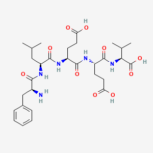 Chemical structure of H-Phe-Leu-Glu-Glu-Val-OH